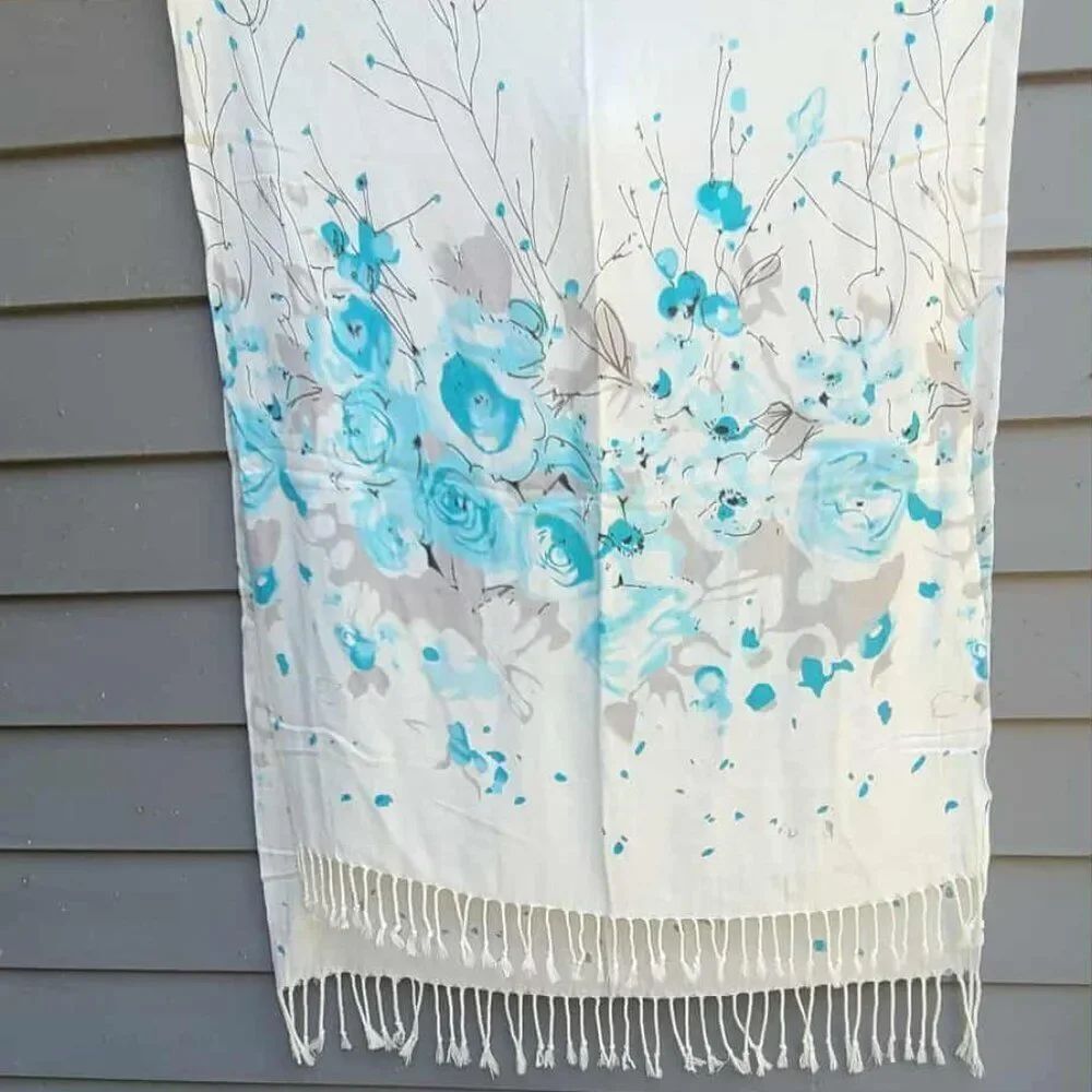 Blue White Gray Pashmina